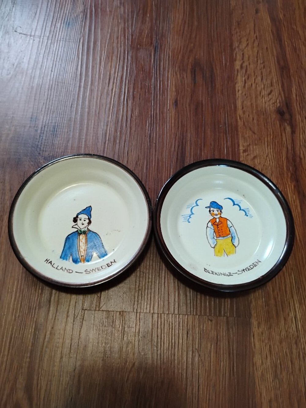 Vintage Nittsjö Keramik Souvenir Dish World's Fair 1939 Pair